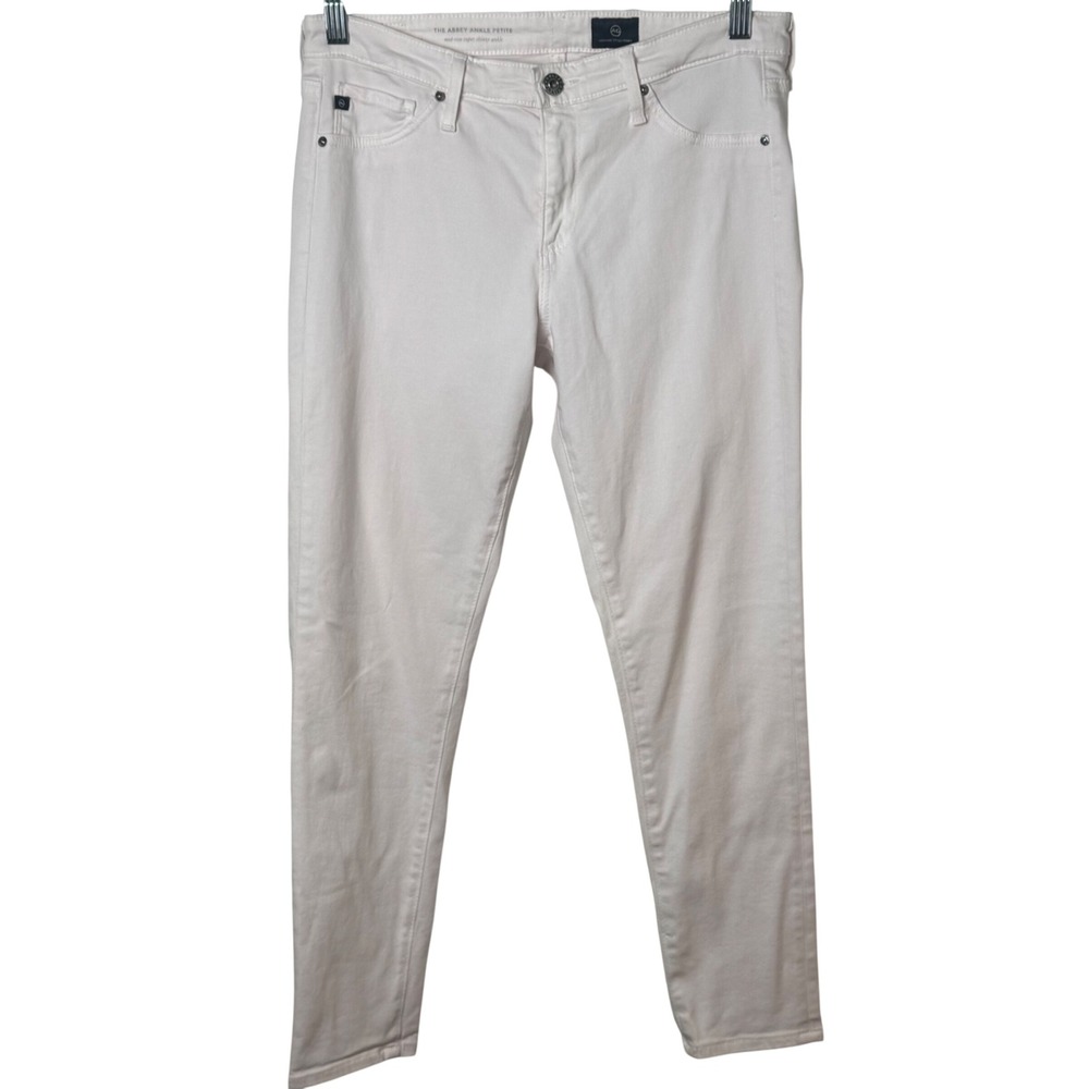 AG Adriano‎ Goldschmied The Abbey Ankle Petite Jeans 28P White Skinny Mid-Rise
